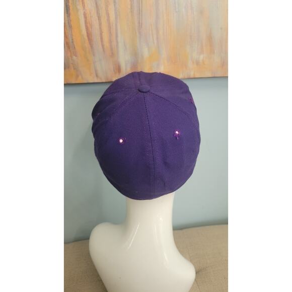 Vintage 1980s–90s New Era Pro Model Wool Baseball Cap 6 ⅞ Purple w/ Green Brim – - Picture 3 of 7